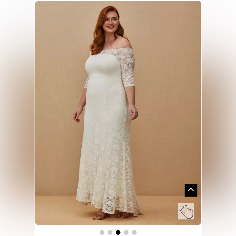 Torrid Ivory Lace Off-Shoulder Gown – Size 12 – NWT Wedding Bridal